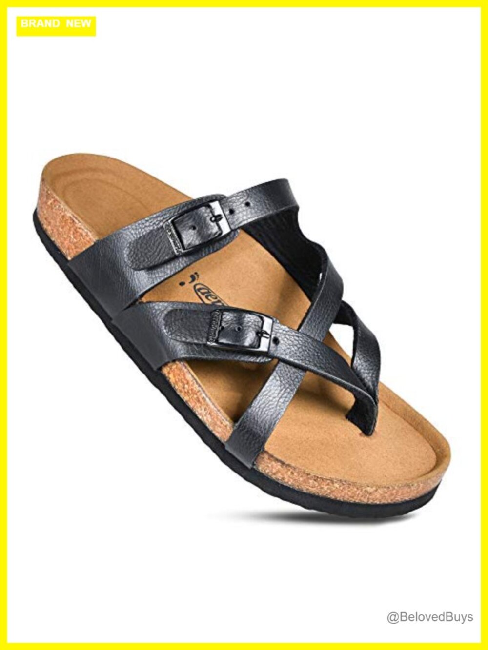 Women's Recovery Slides Sandals Cork Footbed Adjustable Straps Arch Support